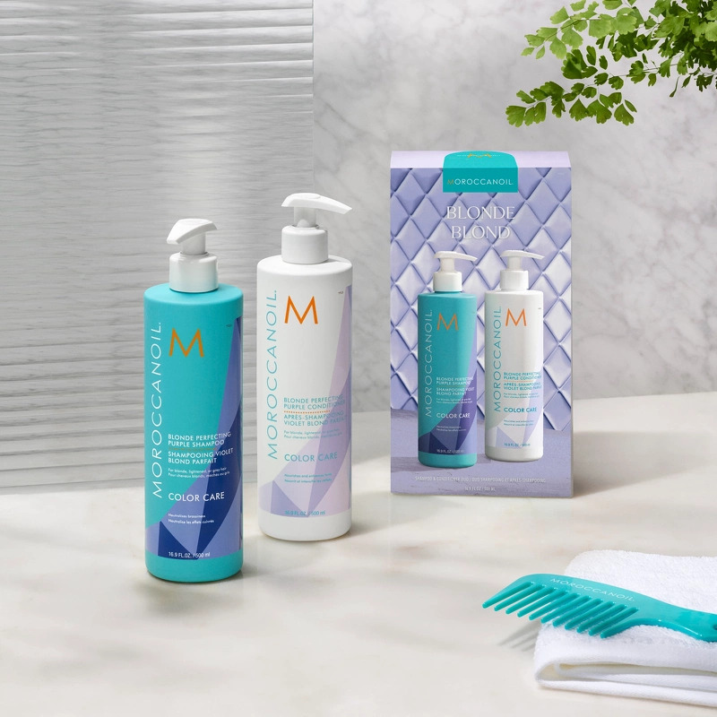 Moroccanoil Duo Box Blonde Shampoo + Conditioner 500 ml (Limited Edition)