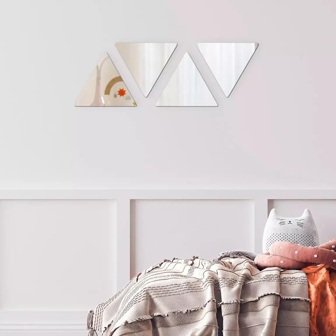 Lot de 4 miroirs adhésifs (H20 cm) Triangles