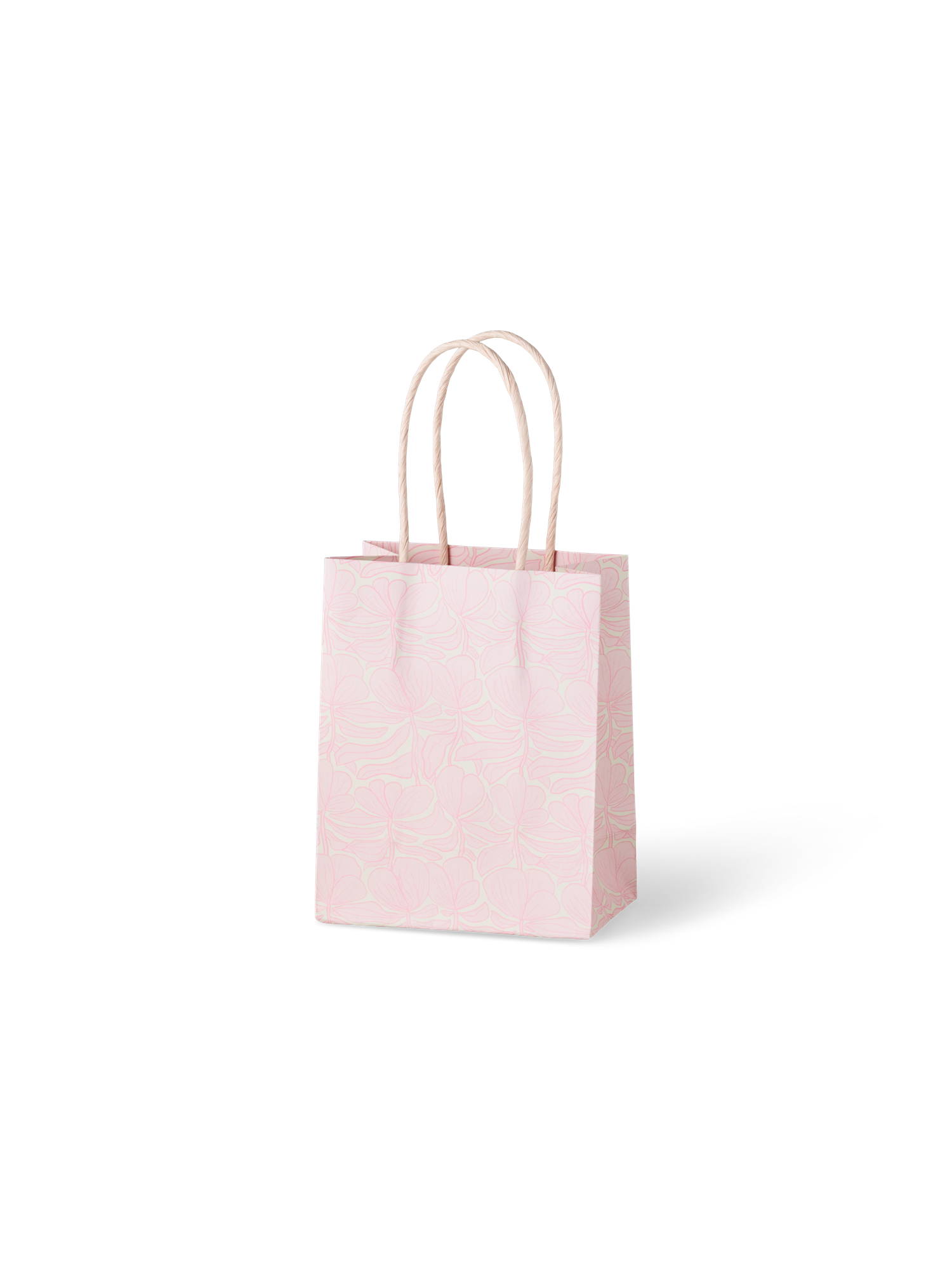 Gavepose | Papir. 11,4 x 6,4 x 14,6 cm. | Rose, Off White