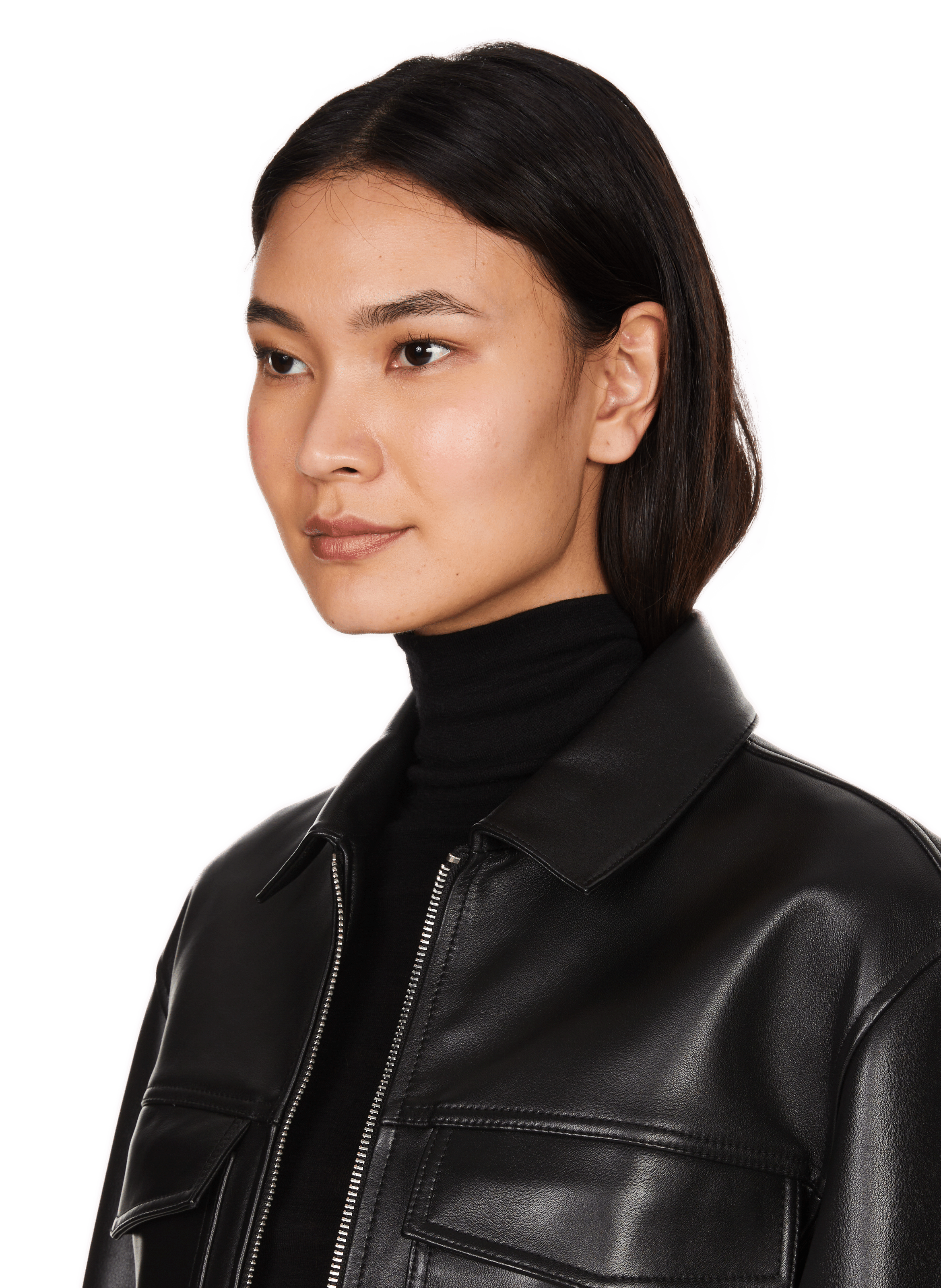 UMIU - Veste courte en cuir| Noir