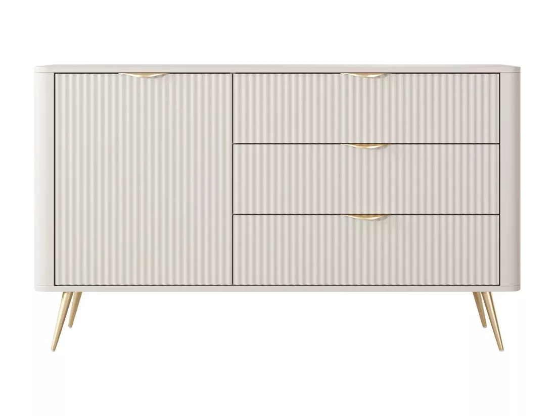 Commode Versoe 100, Beige, Avec tiroirs et portes, 82x139x38cm
