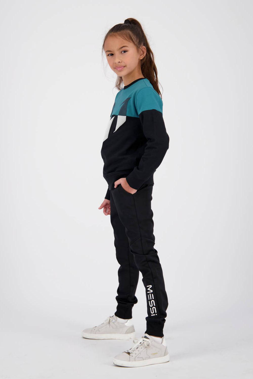 Vingino sweater Nessi met logo diepblauw/zwart