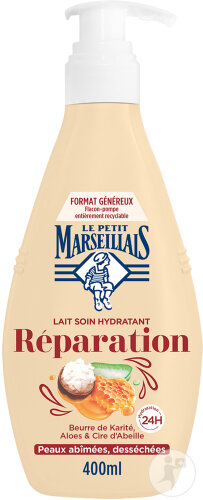 Le Petit Marseillais Lait Soin Hydratant Réparation Peaux Abîmées Et Desséchées Flacon Pompe 400ml