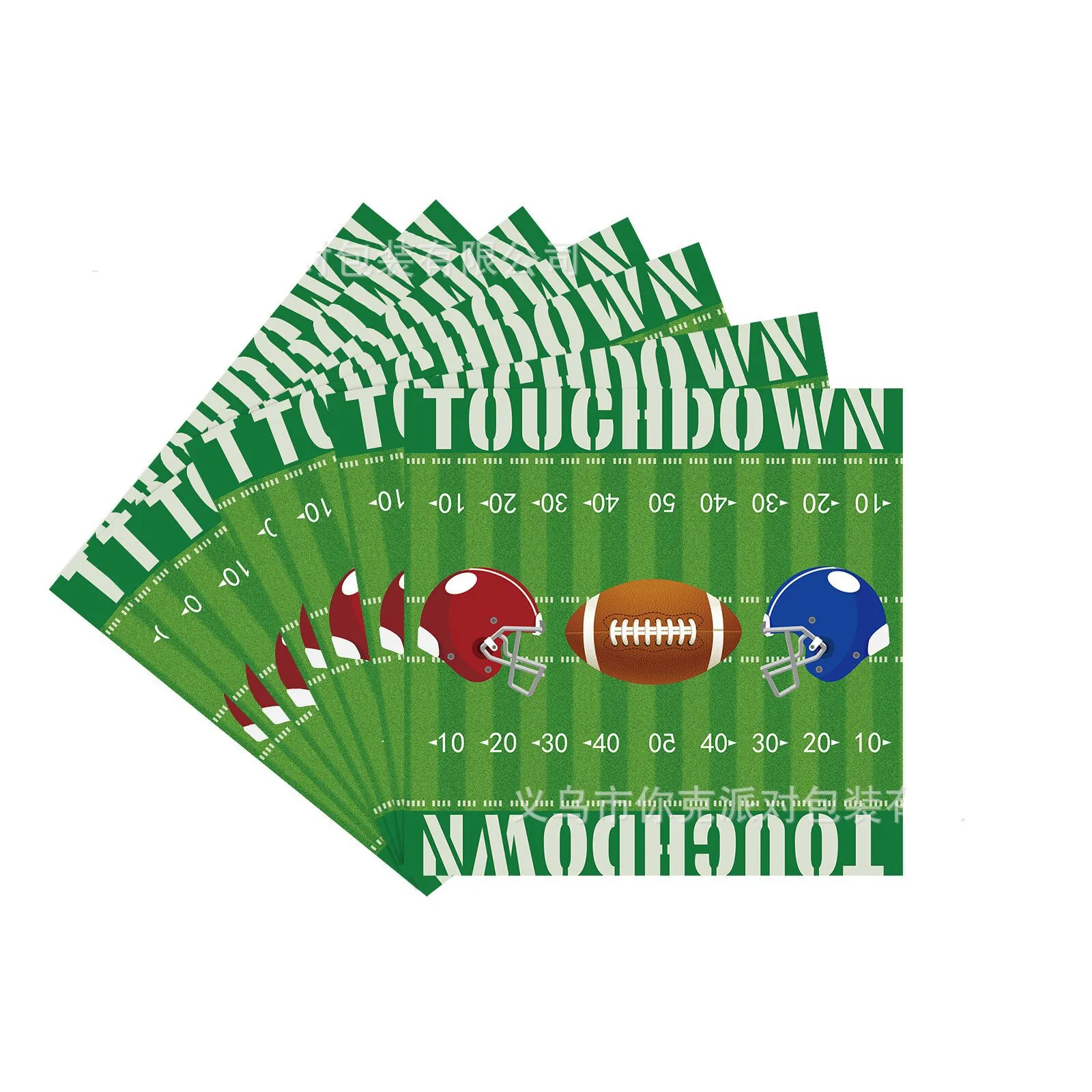 (168-tlg. Set) Einweg Geschirr Super Bowl Party Tisch Deko inkl. Teller / Servietten / Besteck / Papp Becher - Football
