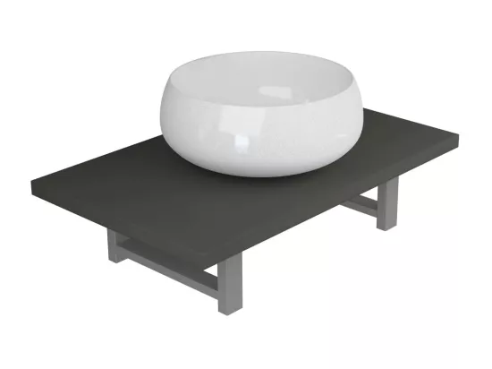 Meuble de salle de bain en deux pièces Céramique Gris