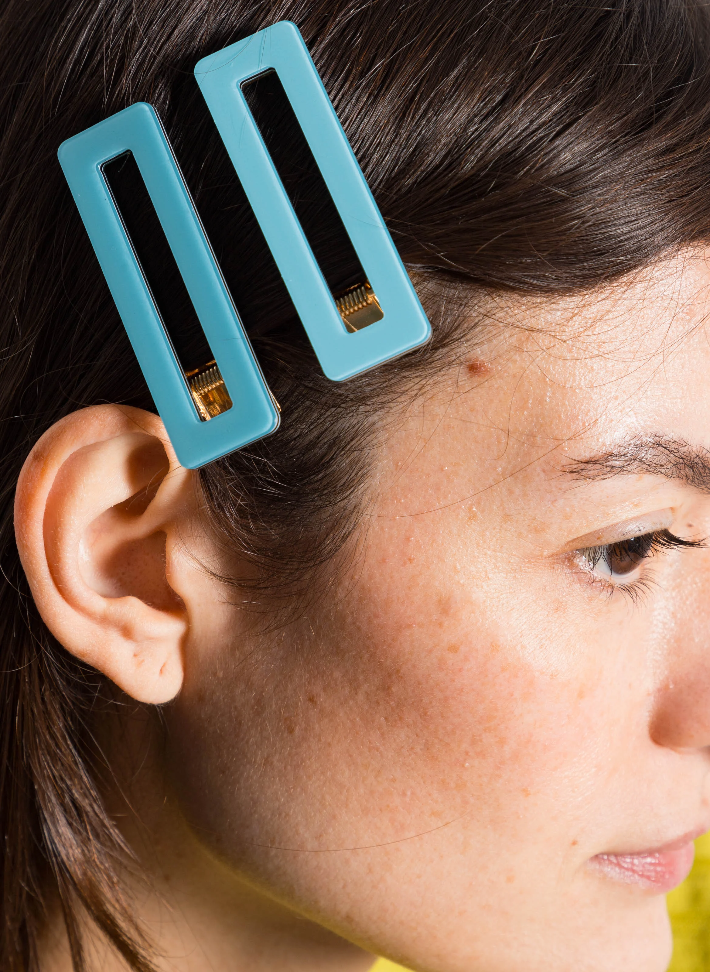 Lot de 2 barrettes carrées | Bleu