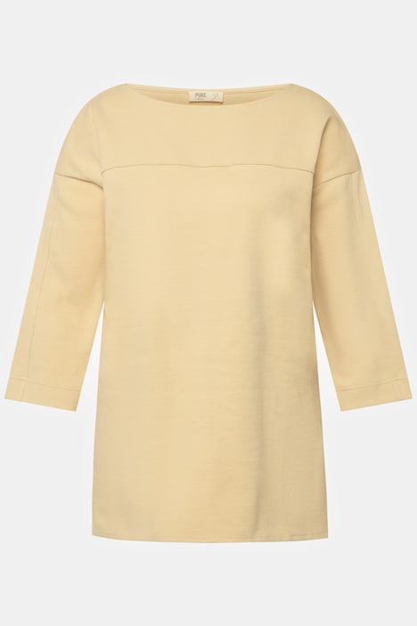 Shirt, U-Boot-Ausschnitt, 3/4-Arm, Biobaumwolle