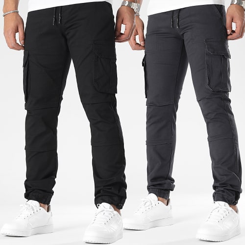 Lot De 2 Pantalons Cargo 1070318 Gris Anthracite Noir