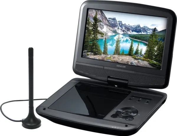 Sencor SPV 7926T, Bærbar DVD afspiller, Konvertibel, Sort, CD-lyd, CD-video, DVD-Audio, DVD-Video, MP3, CD, CD-R, CD-RW, DVD R, DVD RW, DVD-R, DVD-RW, DVB-T, DVB-T2