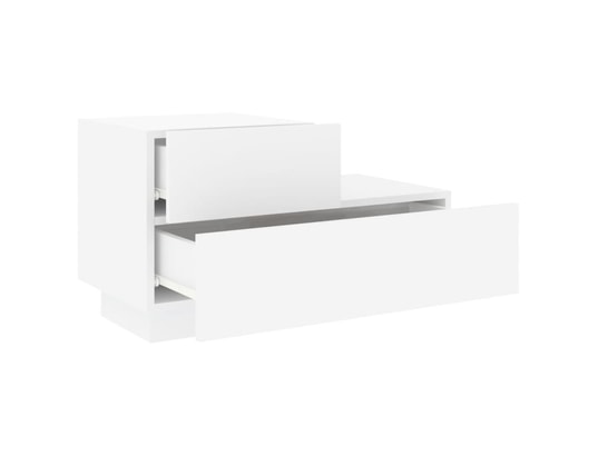 VIDAXL - Table de chevet avec lumières led blanc 70x36x40,5 cm