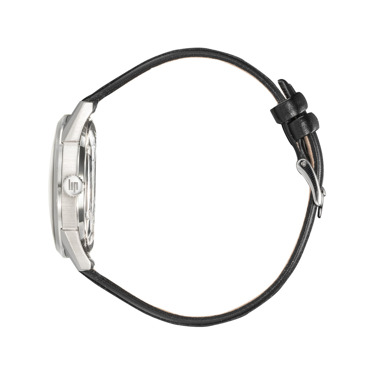 Montre Lip homme acier cuir noir