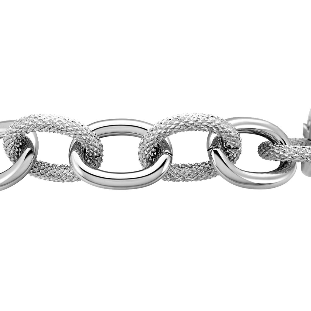 Bracelet Aelia Maille Alternee Acier Blanc