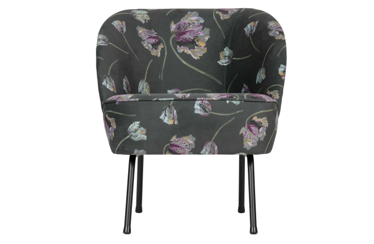 WOOOD Vogue fauteuil fluweel zwart