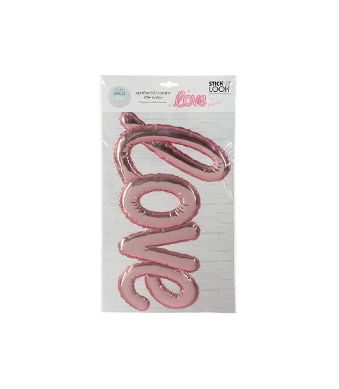 Sticker Ballon Love 24x47cm Rose
