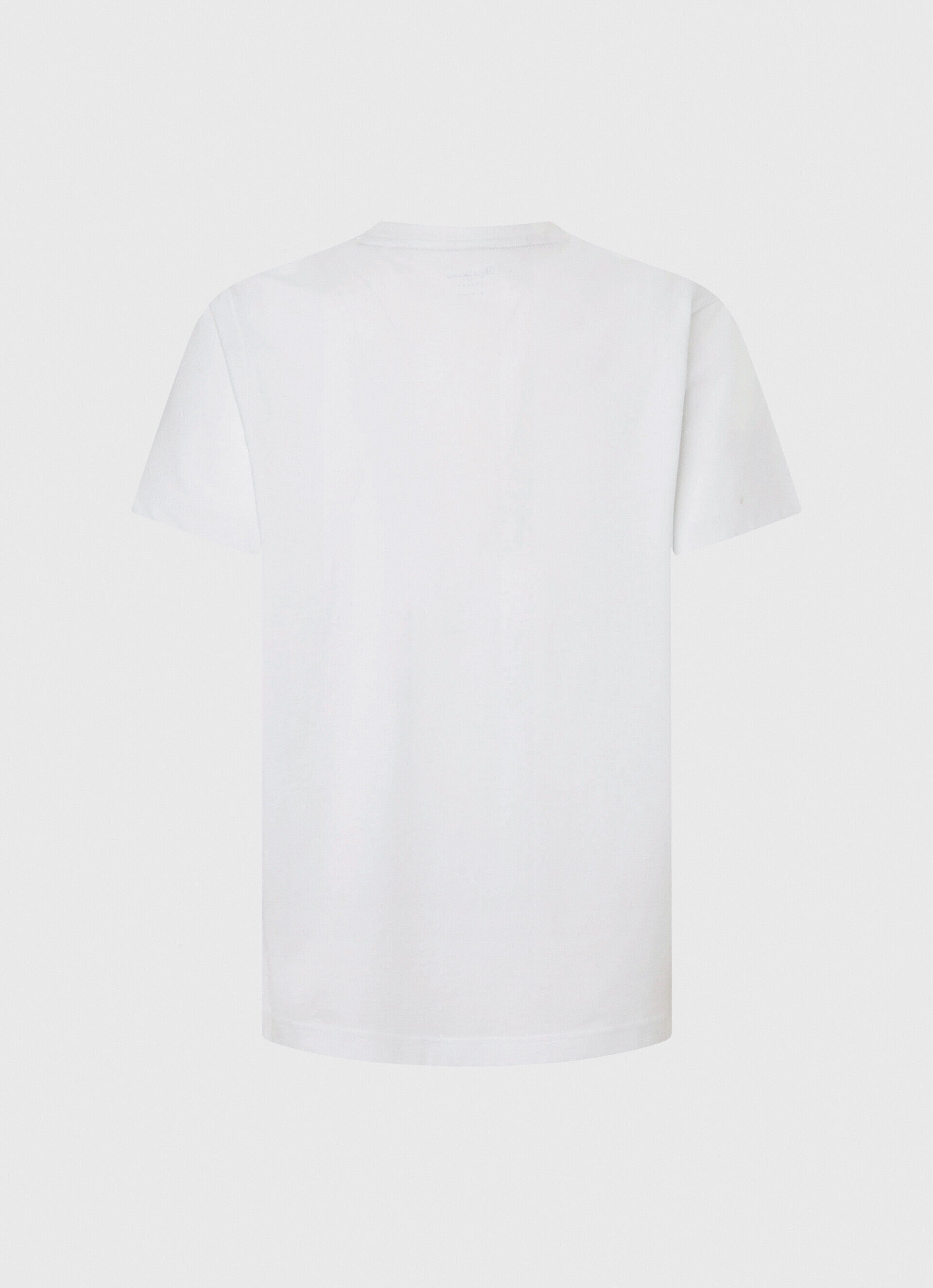 Camiseta de algodão com logo de alta densidade - branca