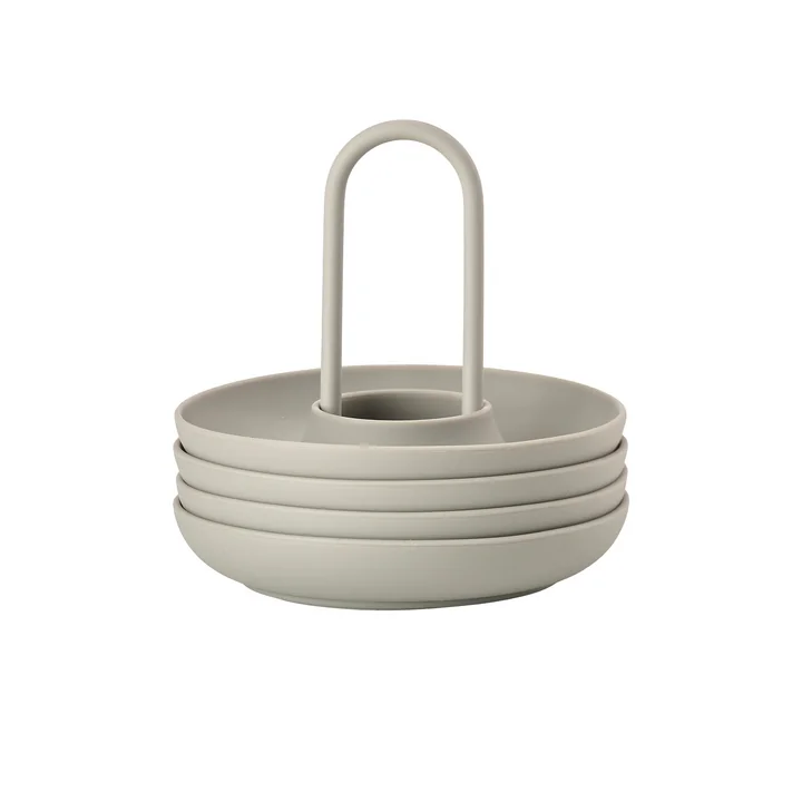 Zone Denmark - Singles Eierbecher mit Halter, mud (4er-Set)