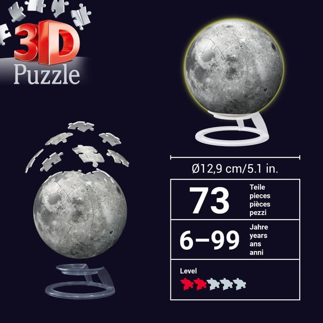 3D Puzzleball - Glow in the Dark - The Moon