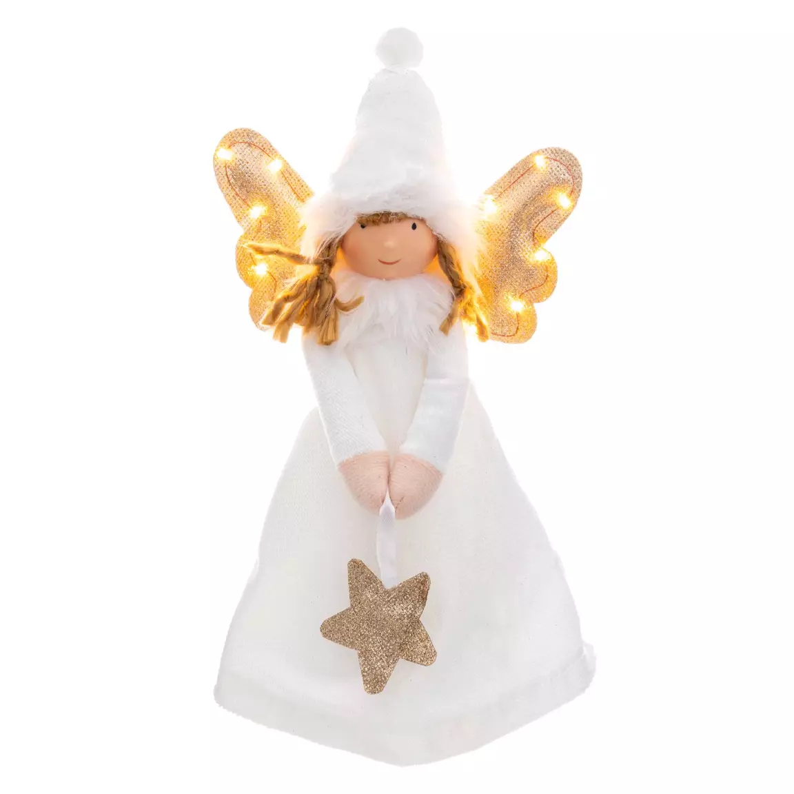 Ange de Noël lumineux (H28 cm) Ailes scintillantes