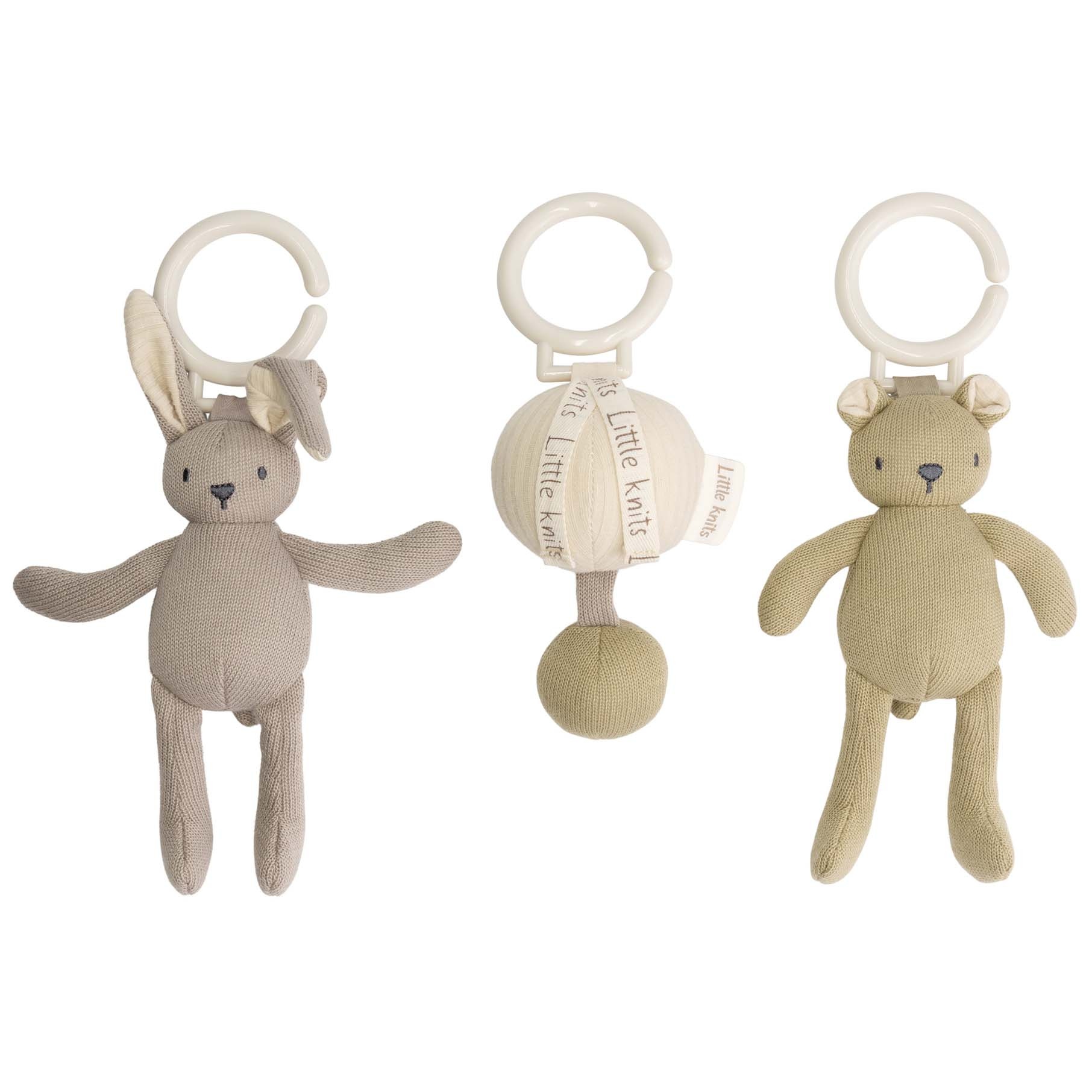 Prénatal wipstoelspeeltjes Little Knits beige