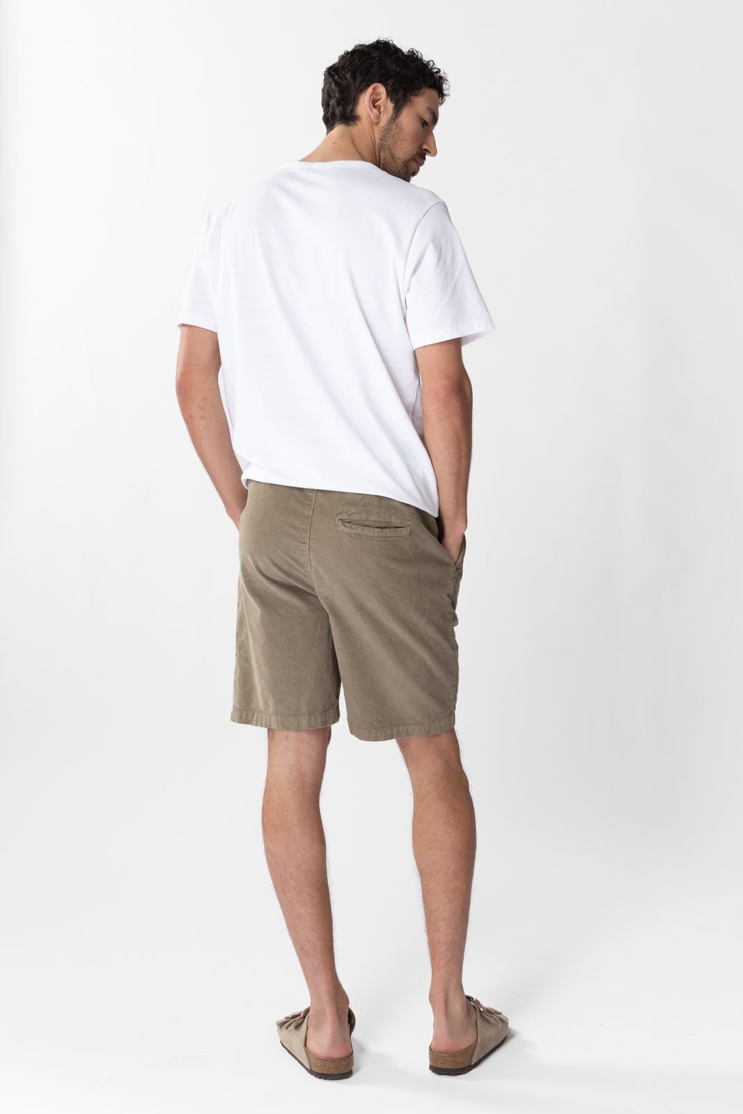 Groene katoenen rib chino shorts