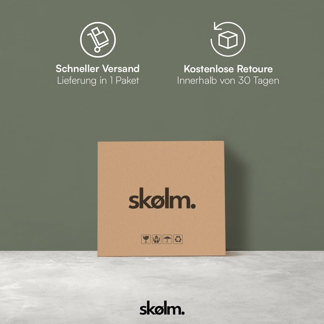 skølm Mjölnir Couchtisch rund Ø70 cm – Wohnzimmertisch aus Eiche Massivholz – Sofatisch mit 2 Ablagen – kleiner Beistelltisch Natur geölt – Holztisch Wohnzimmer mit Stauraum – Coffee Table