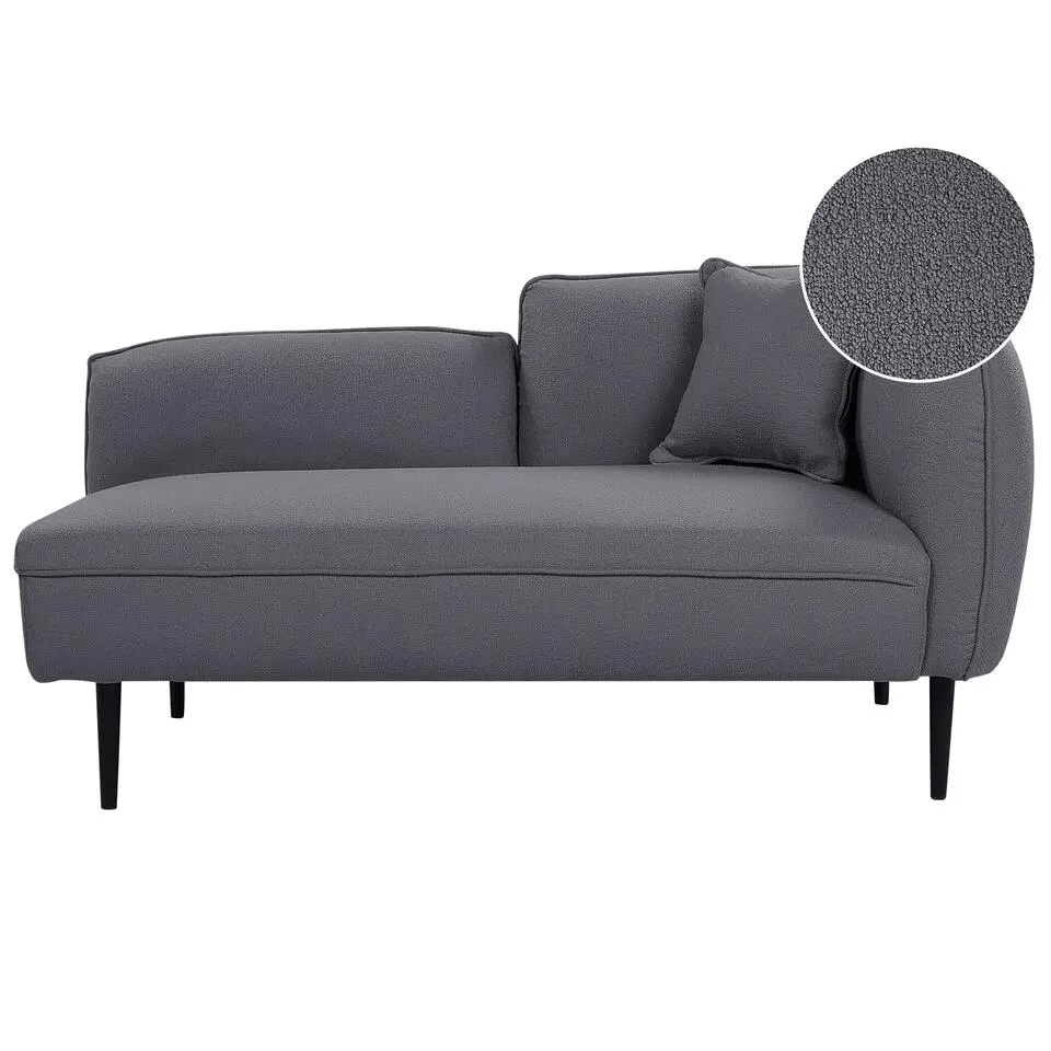 CHEVANNES - Chaise longue - Donkergrijs - Bouclé