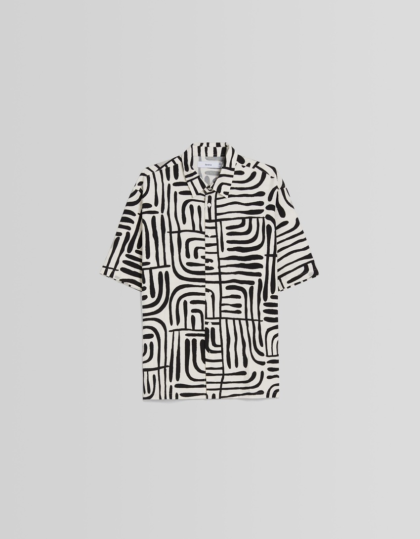 Camisa de manga curta com estampa rústica