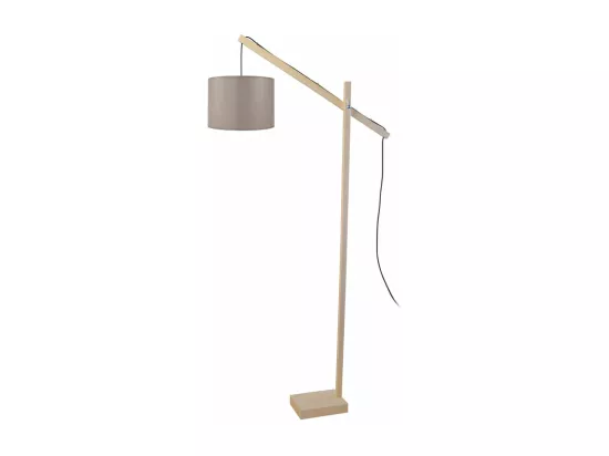 Lampadaire articulé bois naturel taupe180 cm.
