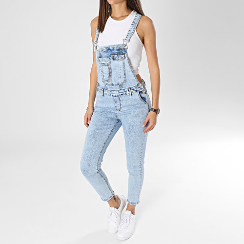 Salopette Jean Femme Bleu Wash