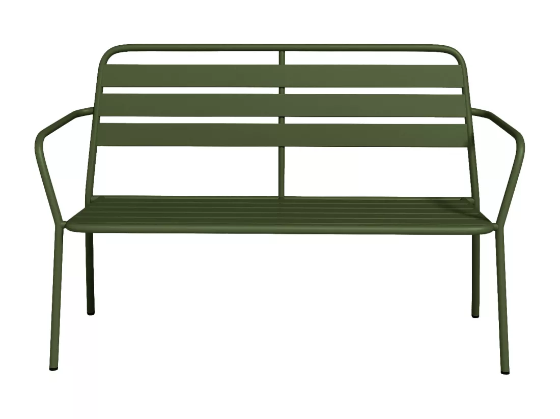 Banc de jardin en métal - Kaki - MIRMANDE de MYLIA