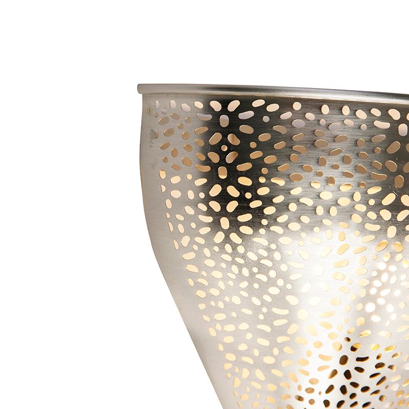 Oosterse wandlamp staal met lichteffect - Sinbad