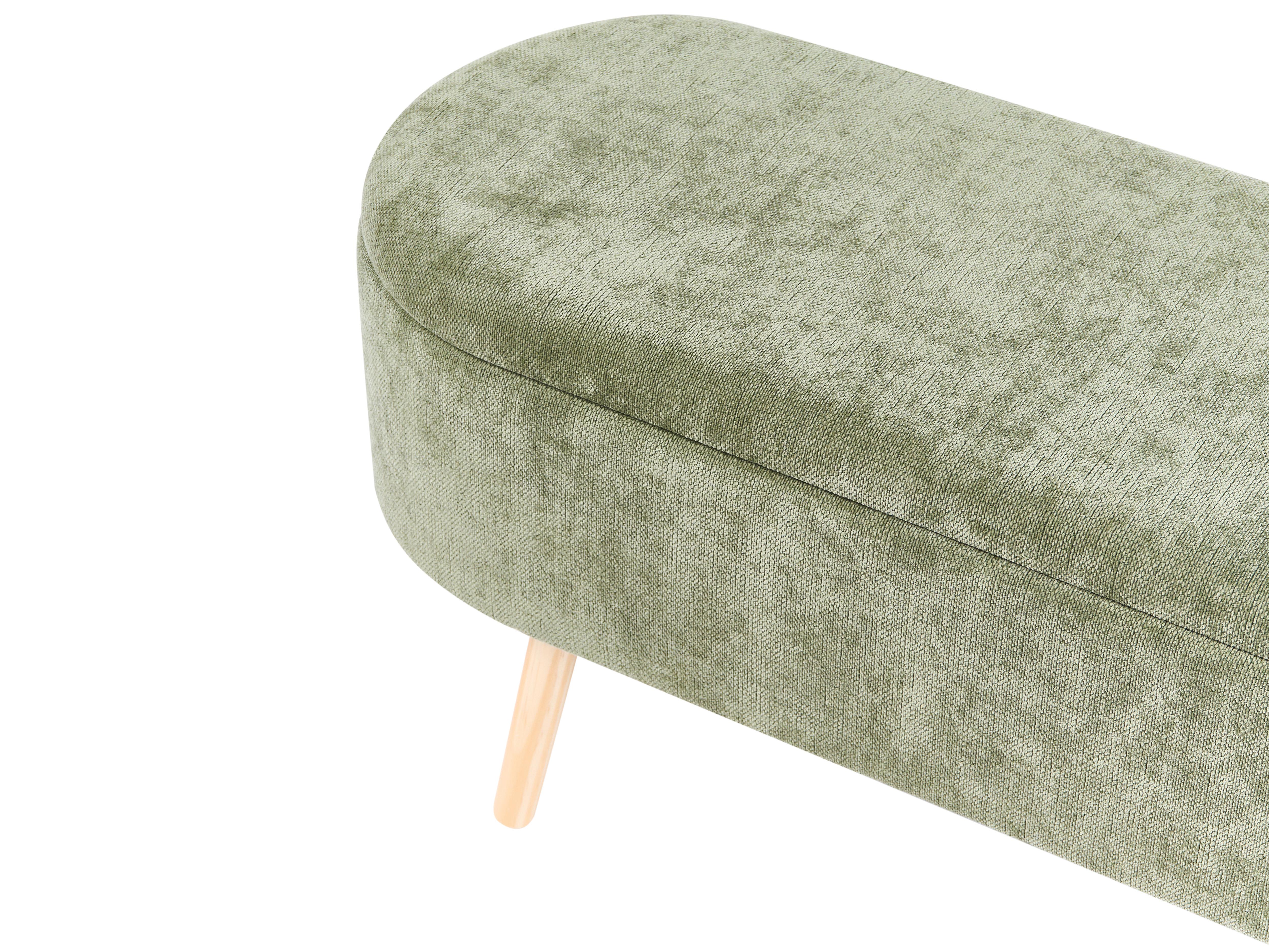 Bankje met opbergruimte OKLAHOMA Chenille Groen