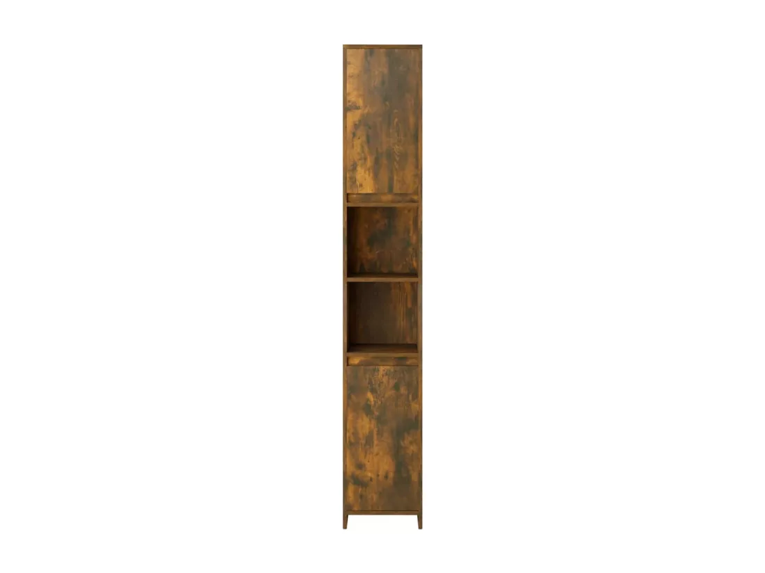 Armoire de bain Chêne fumé 30x30x183,5 cm Bois d'ingénierie