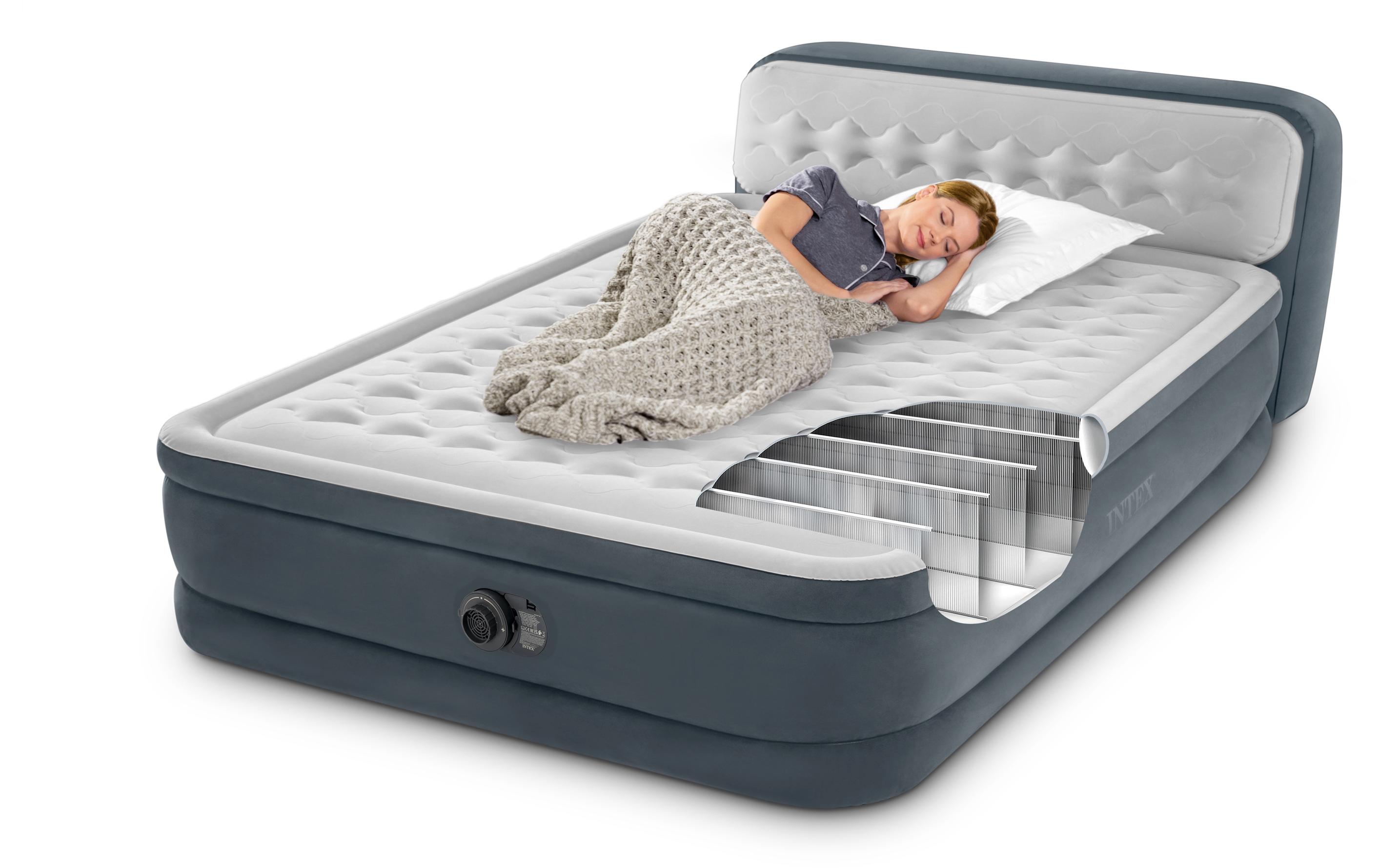 Luftbett Dura Beam mit Headboard Queen 152 x 236 x 46 cmLuftbett mit integrierter Pumpe