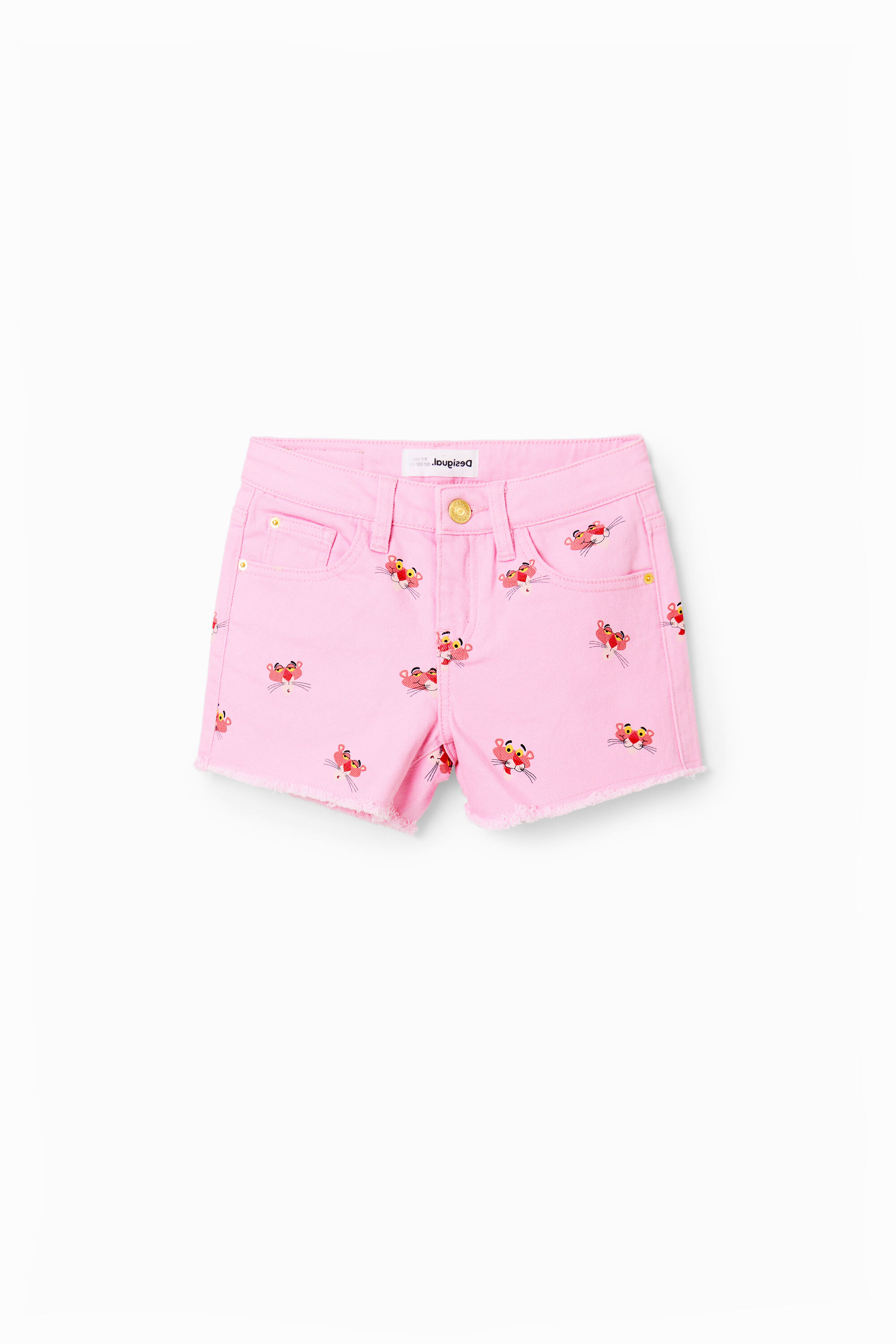 Short en jean Panthère rose