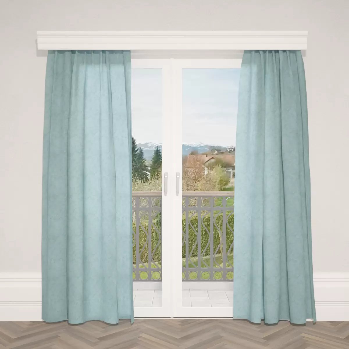 Nachtvorhang Marmor Hellblau