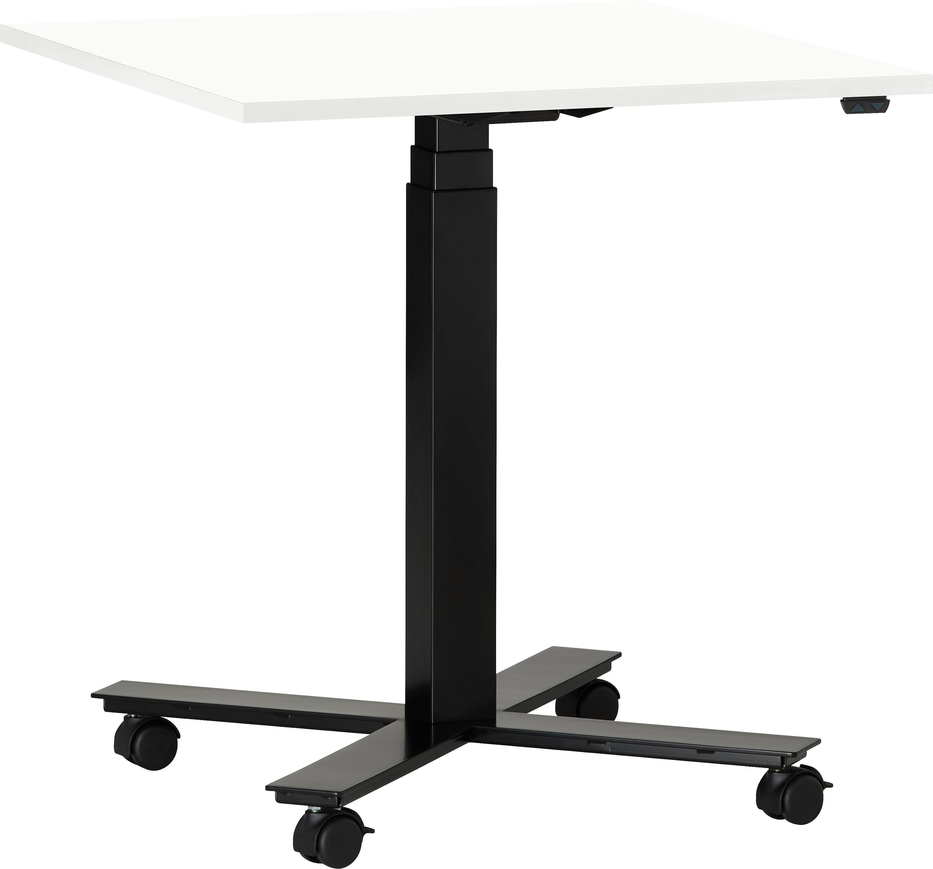 FLEXCUBE Besprechungstisch höhenverstellbar - Weiss / B: 70.0 cm x T: 70.0 cm x H: 66.5 cm