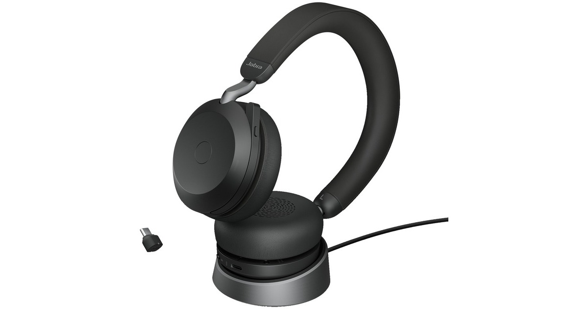 JabraEvolve2 75 on-ear headset  (Zwart, Link380c, Microsoft Teams)