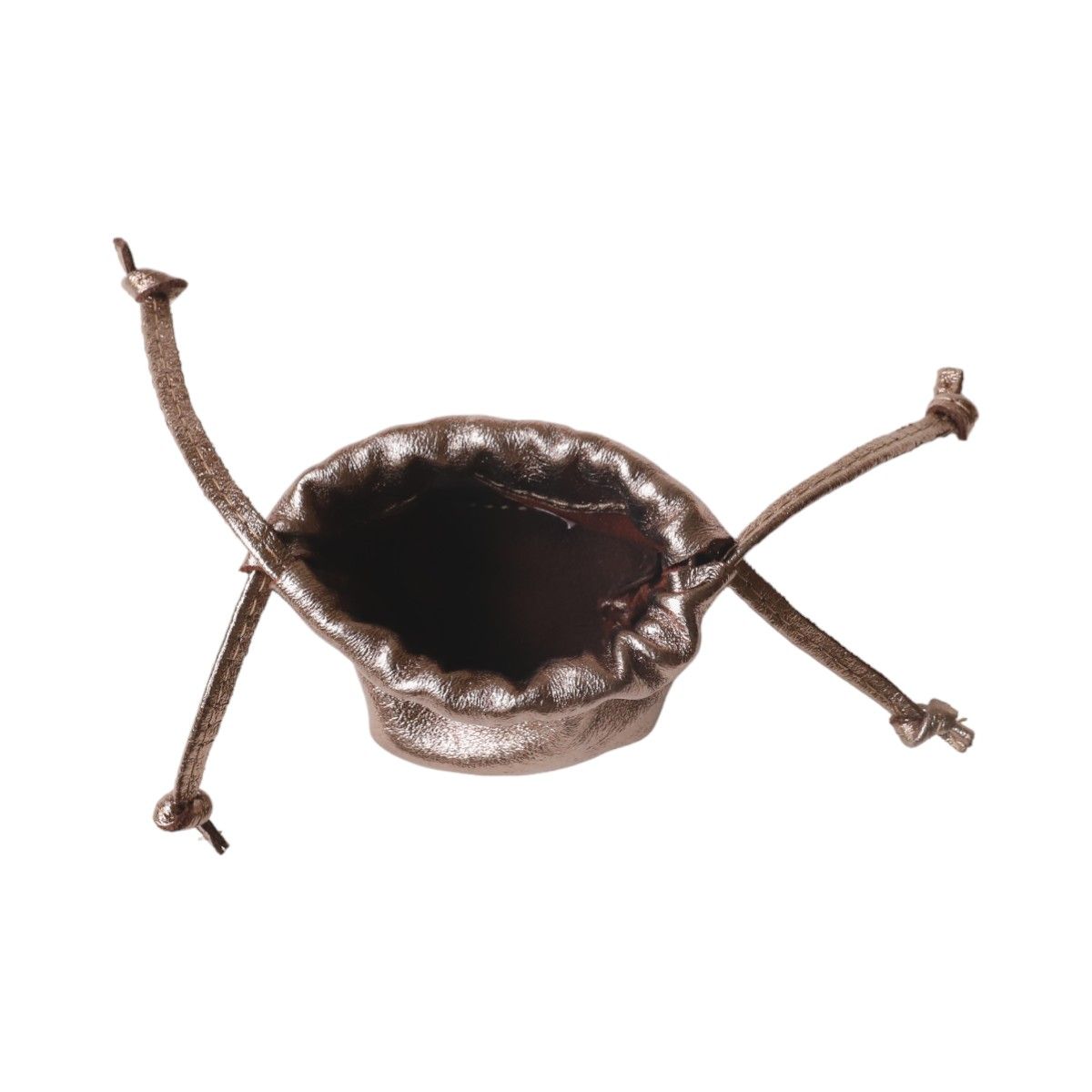 Porte-monnaie bourse cuir bronze Maison Suzanne