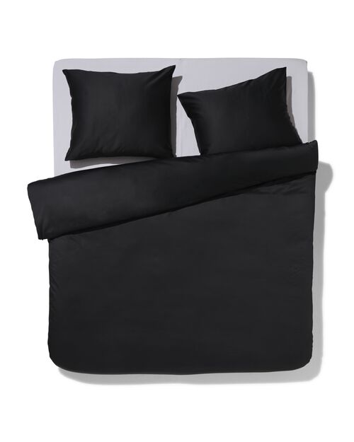 housse de couette en satin 240x200/220 noir