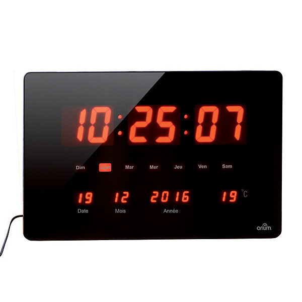 Horloge à LED rouge chronos Orium