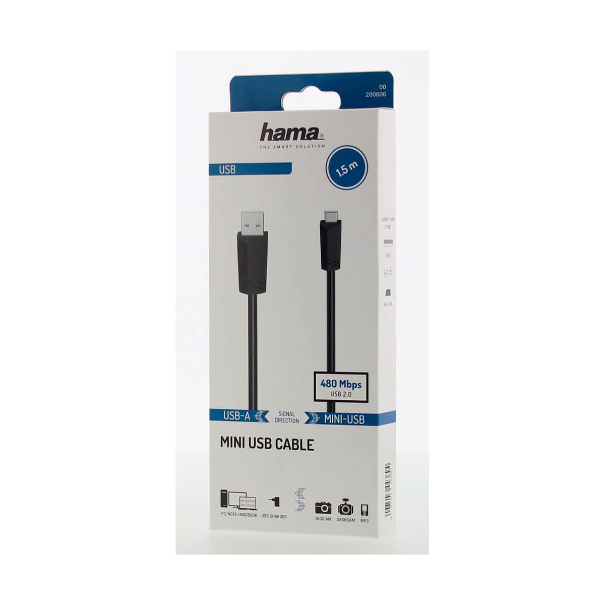Kabel USB-Mini-B till USB-A USB 2.0 1,5m