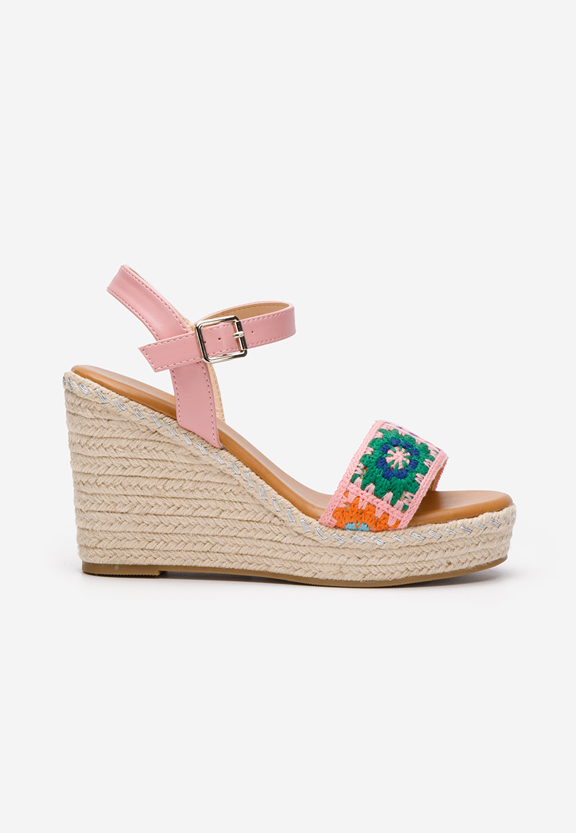 Sandales à plateforme type espadrilles roses Missa