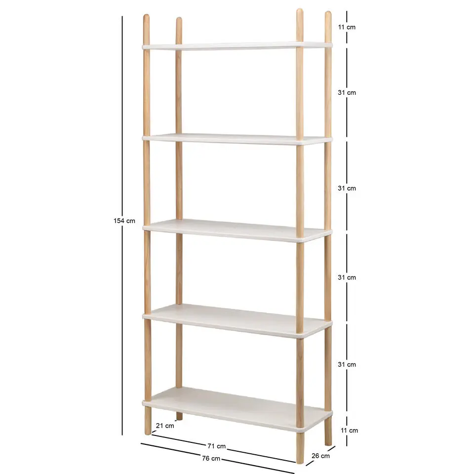 Etagère in Scandinavische stijl van massief wit grenen