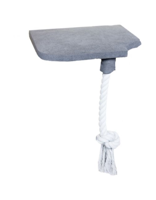 All For Paws Skywalk - Step-In Platform With Rope - Wandkrabpaal - 32x8x28 cm Grijs
