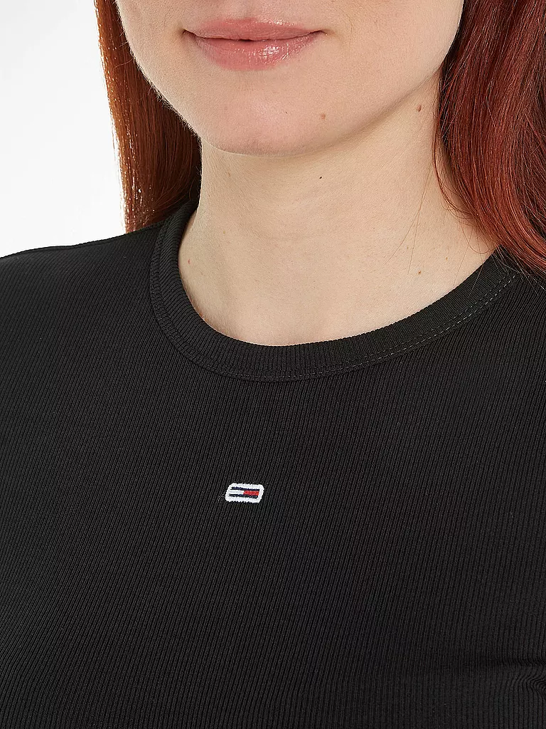 TOMMY JEANS Langarmshirt schwarz