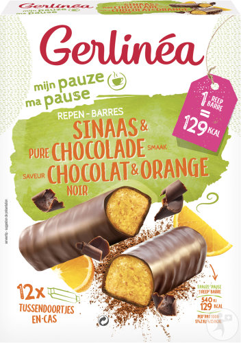 Gerlinea Snack Barres Chocolat Noir & Orange 310g