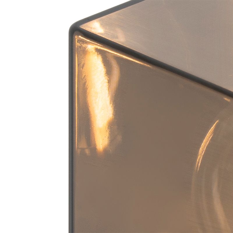 Buitenlamp zwart met smoke glas met grondpin en kabelmof 50cm IP44 - Denmark