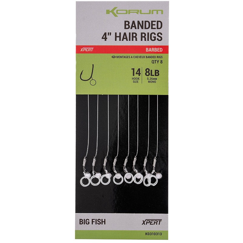 Hameçon Monté Korum Banded Hair Rigs