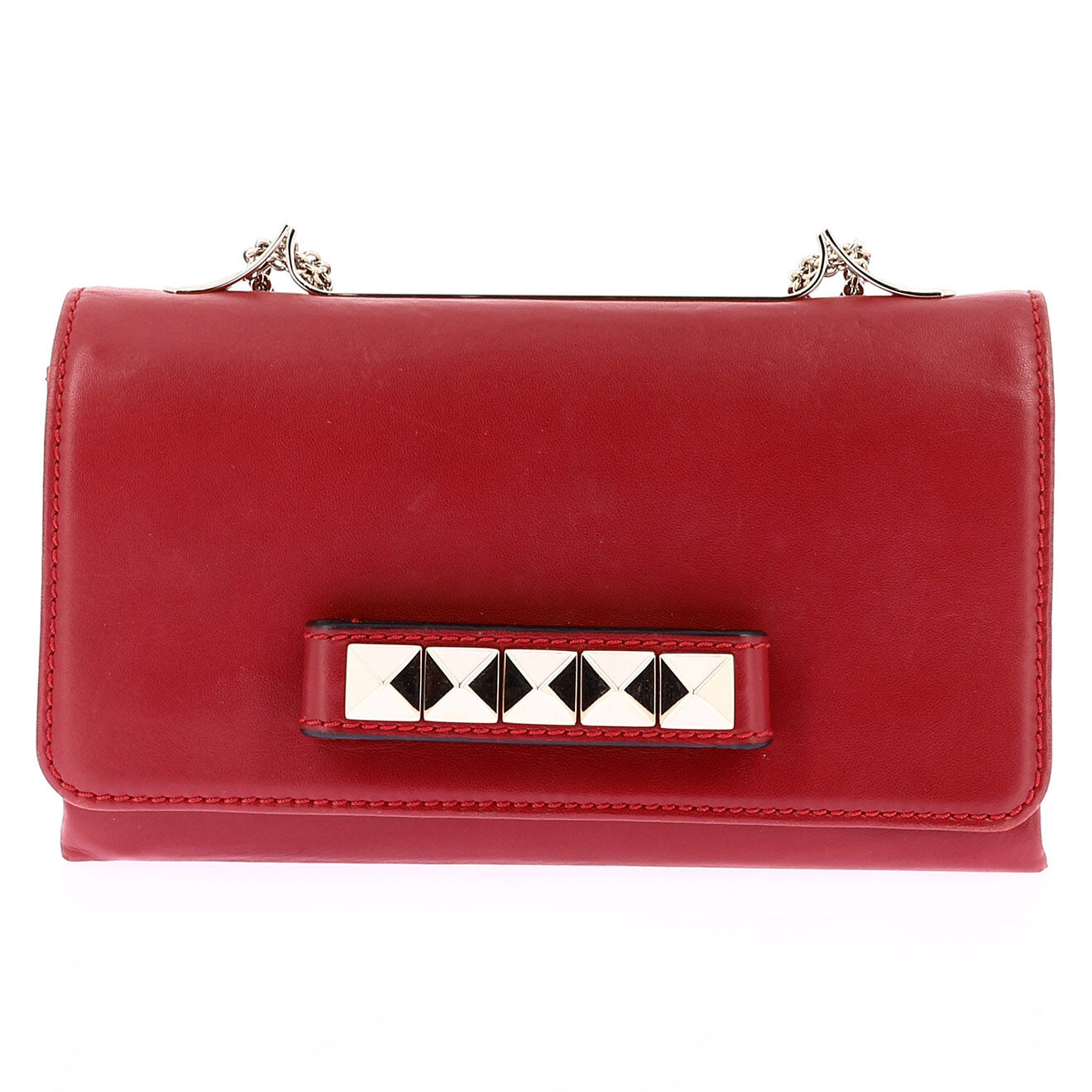 Valentino Sac bandoulière Rockstud en Cuir rouge Etat: Très bon état - Longueur 24 cm